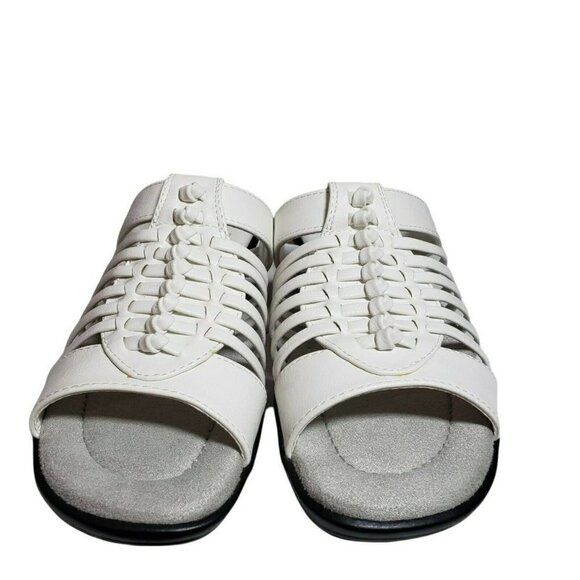 Easy Street Womens Nola White Open Toe Slip On Backless Slide Sandals Size 7.5 N - Picture 3 of 10